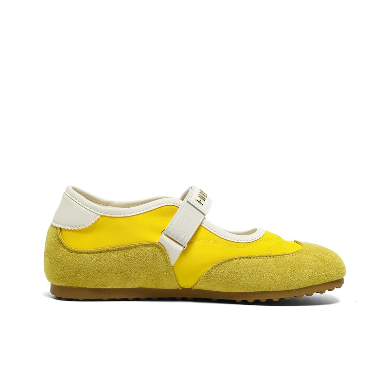 HUANQIU Wear resistant, Lightweight, Breathable, And Non slip. Low Top Casual Shoes Women's Yellow-1