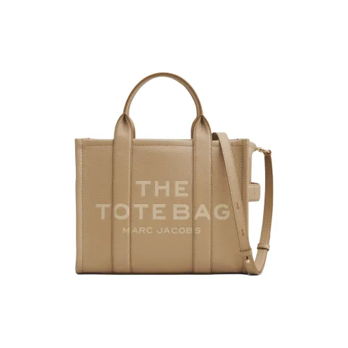 MARC JACOBS Full Grain Leather Tote Handbag Medium Size Women's Camel
