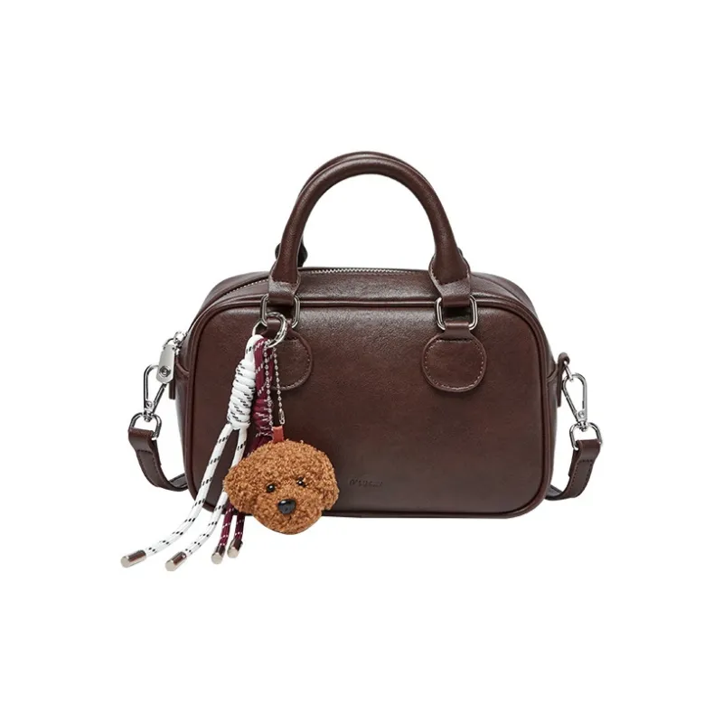 CNNCOO Synthetic Leather Handbag Women's Vegetable Tanned Coffee-5