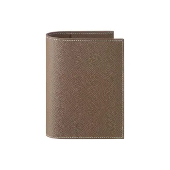 HERMES Epsom Calfskin Travel Storage Bag Unisex 18 Etoupe Elephant Gray