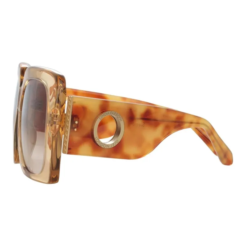 Linda Farrow Acetate Square Sunglasses Women's Yellow-1
