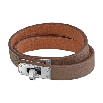 HERMES Leather Bracelets Women's Brown