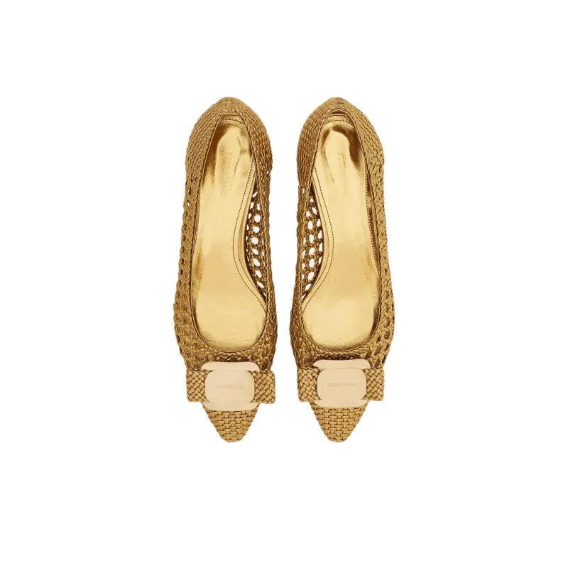 FERRAGAMO Vara Casual Single Shoes Women's Gold-3