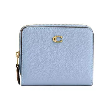 COACH BILLFOLD Leather Wallet Mini Women's Blue