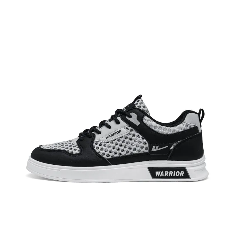 Warrior Abrasion Resistant, Lightweight, And Breathable Low Top Skateboard Shoes Men's Black Gray-0