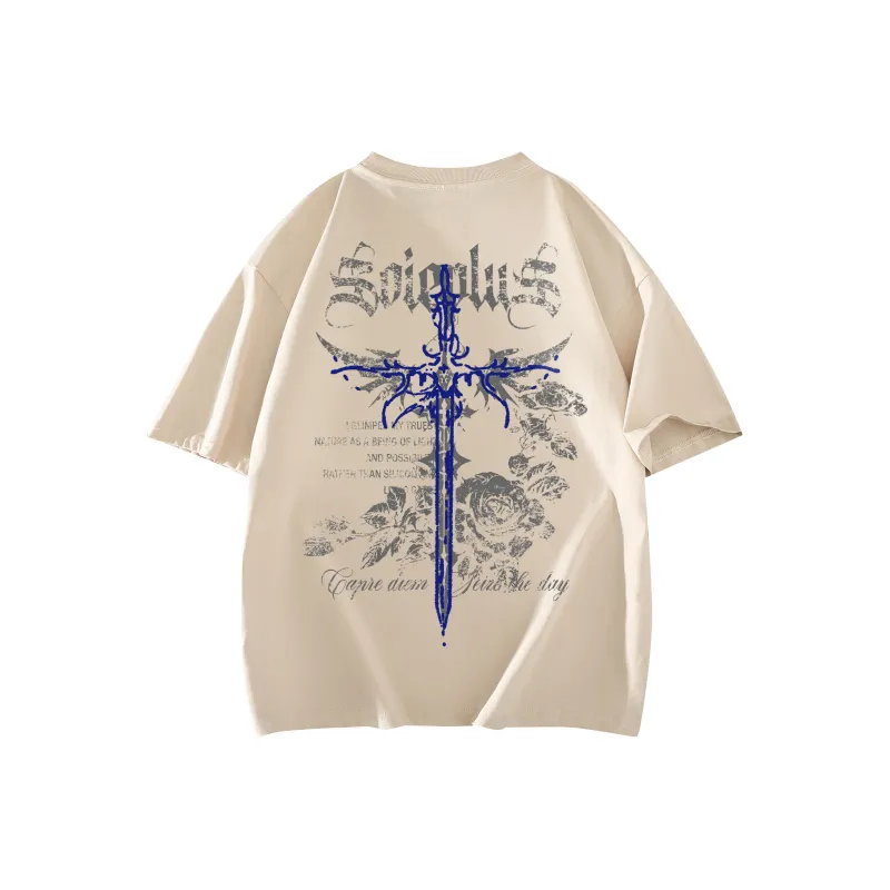 SOIE T-Shirts Unisex Light Beige Apricot-0