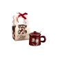 Burgundy Tulip-Skirt Edge Handbag