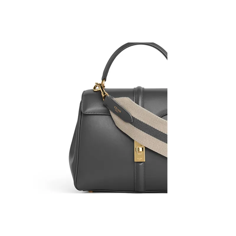 CELINE Fabric And Cow Leather Bag Strap Women's Natural Color/Gray-3
