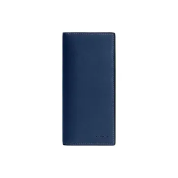 COACH Breast Pocket Leather Wallet Mini Men's Dark Blue