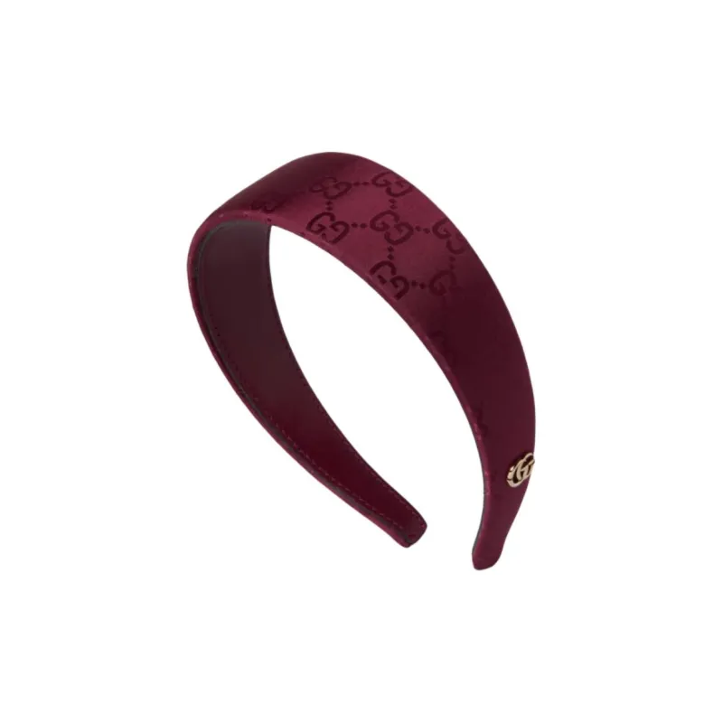 GUCCI Nylon Leather Headbands Women's Red-0