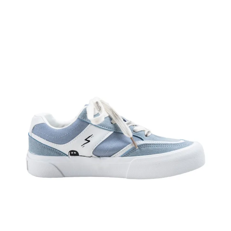 BOOM GUY Slip Resistant, Abrasion Resistant, Lightweight Low Top Skateboard Shoes Women's Blue-2