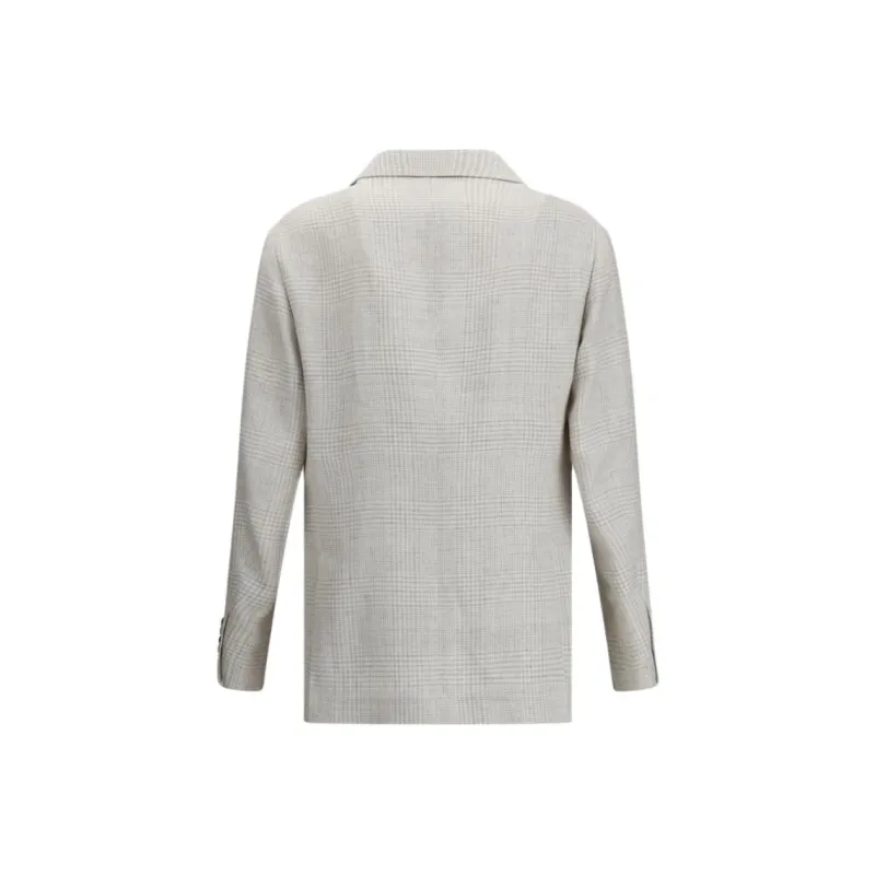 Brunello Cucinelli Check pattern Linen Blazer-1
