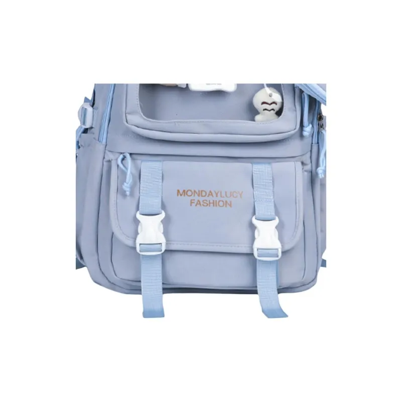 H YXIANG Composite Cloth Backpack Unisex Multicolor-3