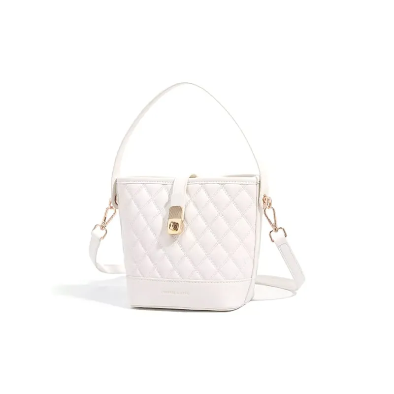 CLEVER& KETCH PU One Shoulder Bucket Handbag Women's Black/White-6