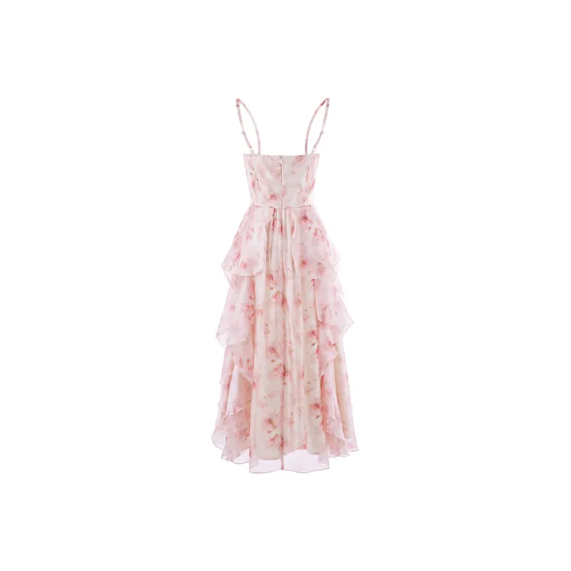 PAZZO Ruffle Hem Slip Dress Women's-1