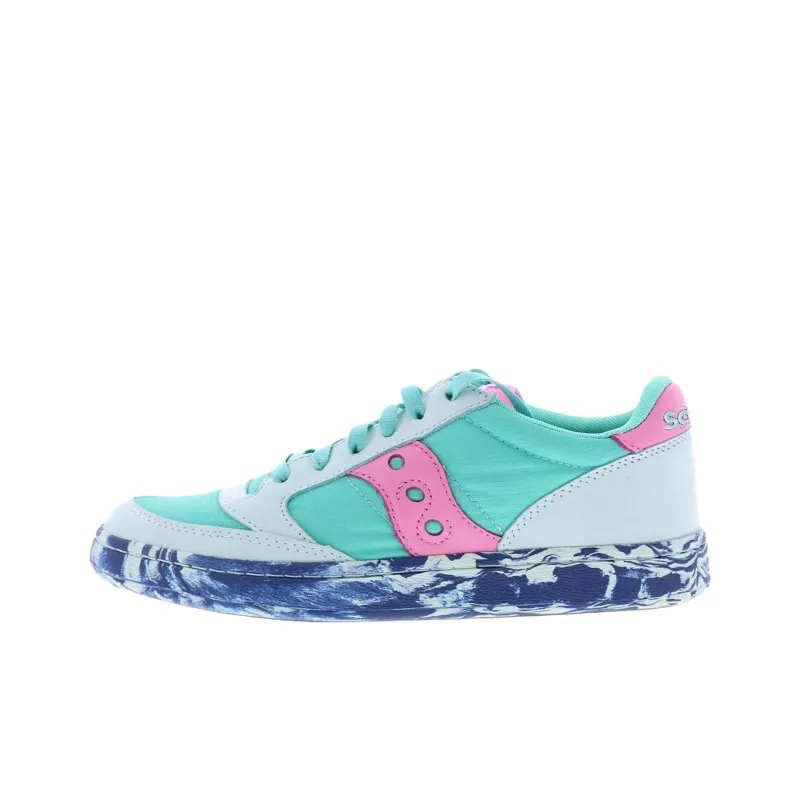 Saucony Jazz Court Anti Slip Wear Resistant Low Top Casual Shoes Unisex Blue Green-0