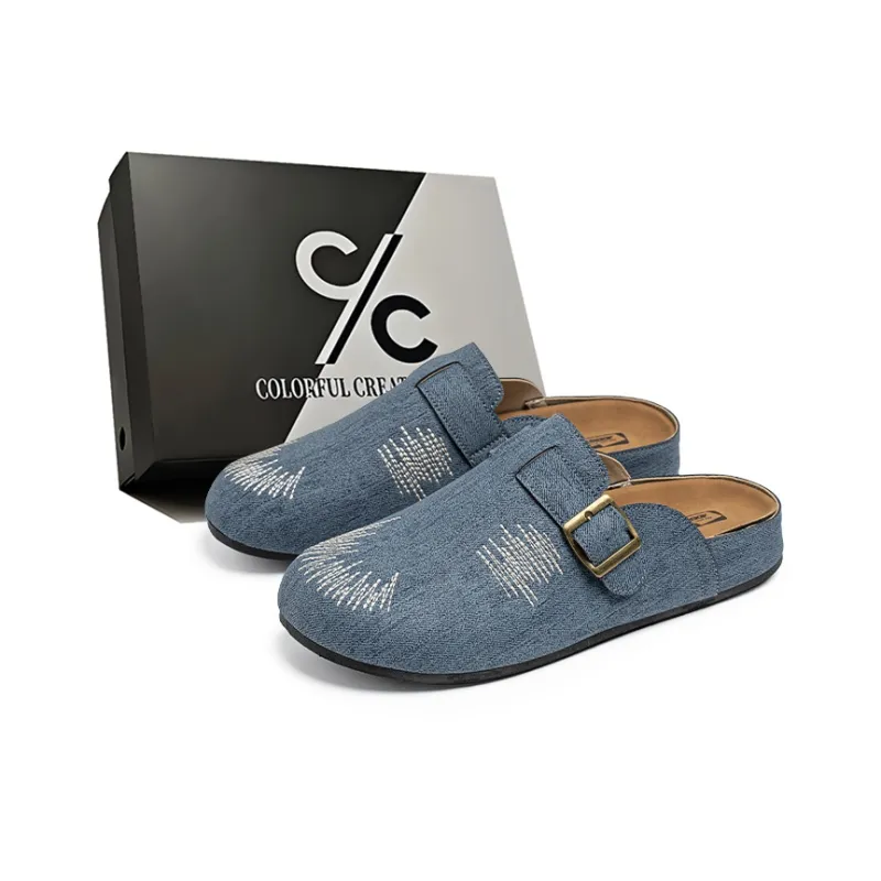 Colorful Creations EVA Stitching Quiet Odor Resistant Abrasion Resistant Slip Resistant Closed Toe Slippers Men's-0