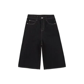 Wen Shan Denim Shorts Women's Dark Blue