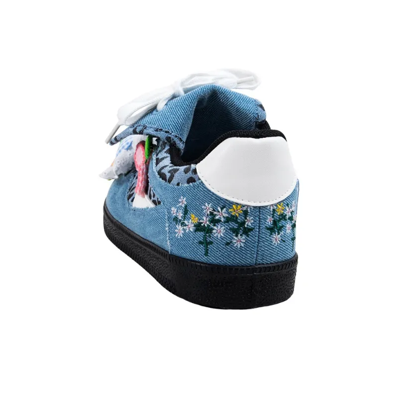 OYNN Young Baby Series Slip Resistant, Abrasion Resistant, Lightweight Low Top Skateboard Shoes Women's Blue-5