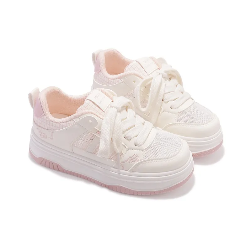 Miss Zhang Abrasion Resistant Low Top Skateboard Shoes Women's Pink-3