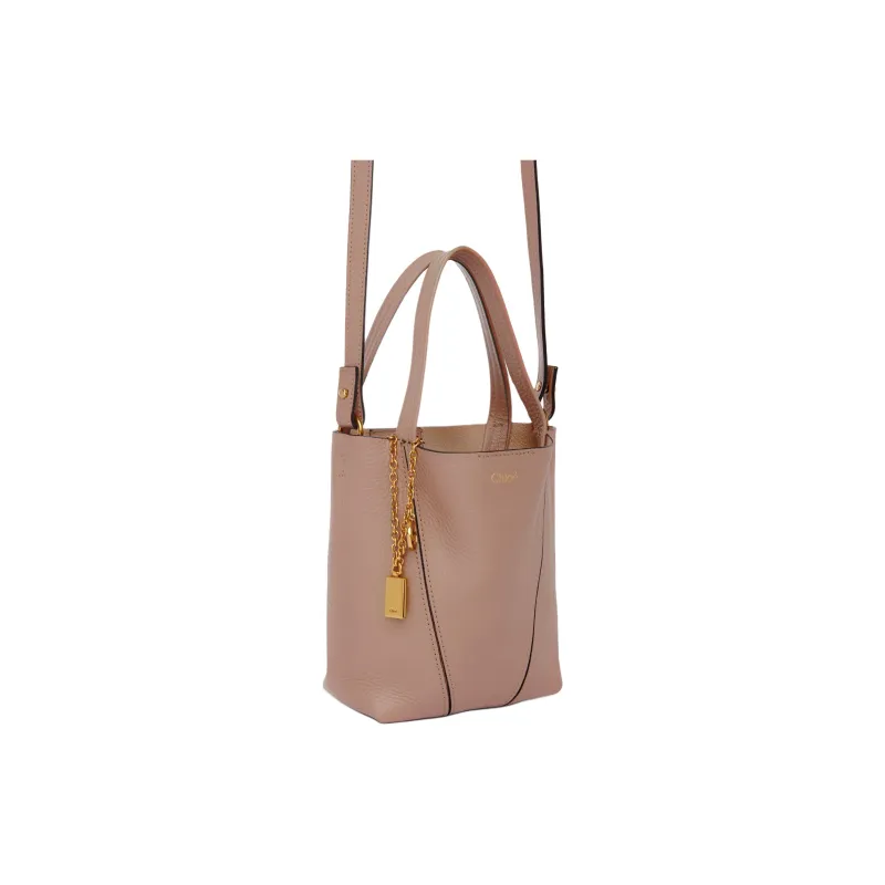 Chloe Spin Cow Leather Water Buckets Shoulder Bag, Crossbody Bag Handbag Trumpets Women's Purple-3