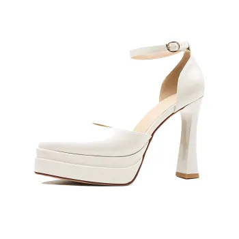 GOSO Chunky Heel High Heels Women's Ecru