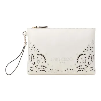 Jimmy Choo Leather Clutch Women's White