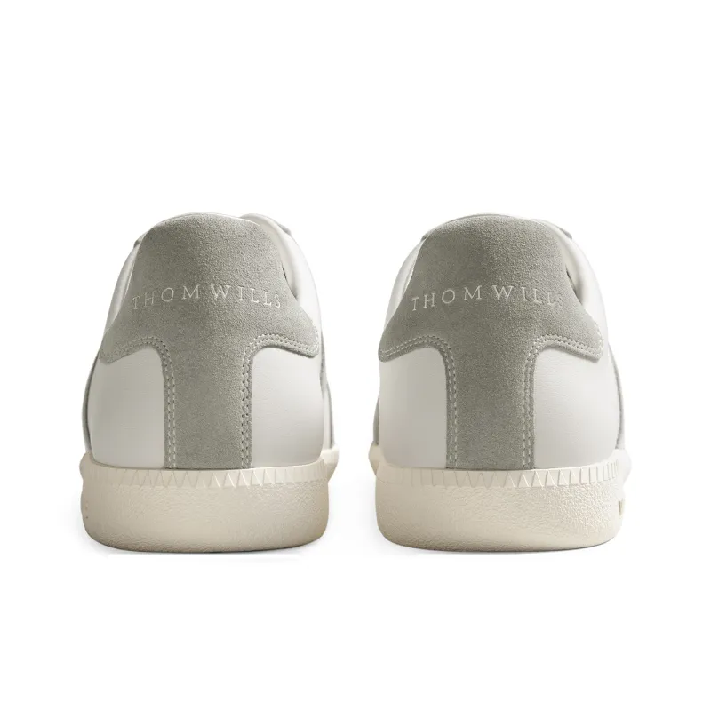 THOM WILLS Vintage Trendy German Army Trainers Low Top Skateboard Shoes Men's Light Gray White-3