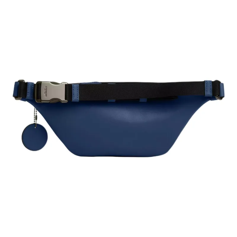 COACH Warren Coated Canvas Fanny Pack Mini Men's Charcoal Gray & Dark Blue-1