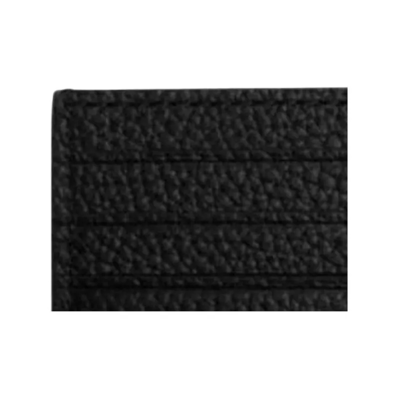 COACH Leather Card Holder Unisex Black-4