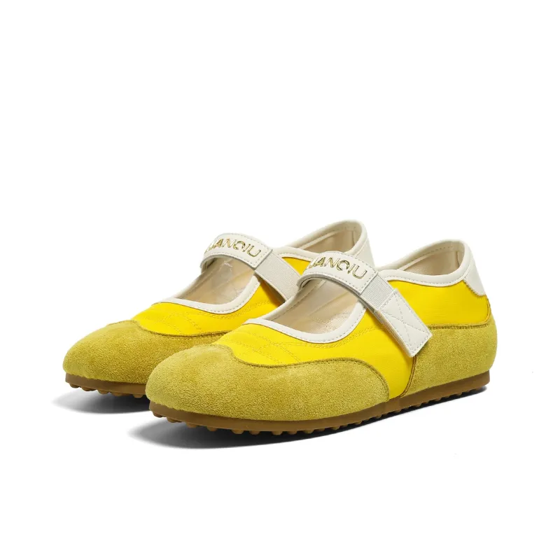 HUANQIU Wear resistant, Lightweight, Breathable, And Non slip. Low Top Casual Shoes Women's Yellow-2