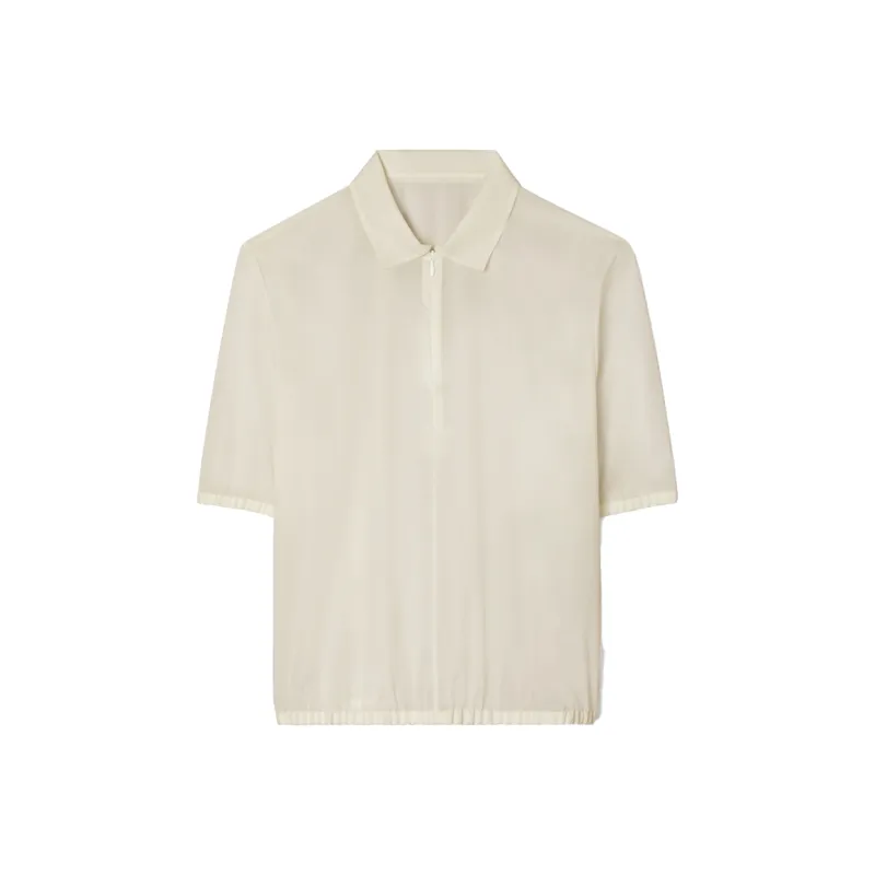 TORY BURCH Poplin Zip up Polo Shirt-0