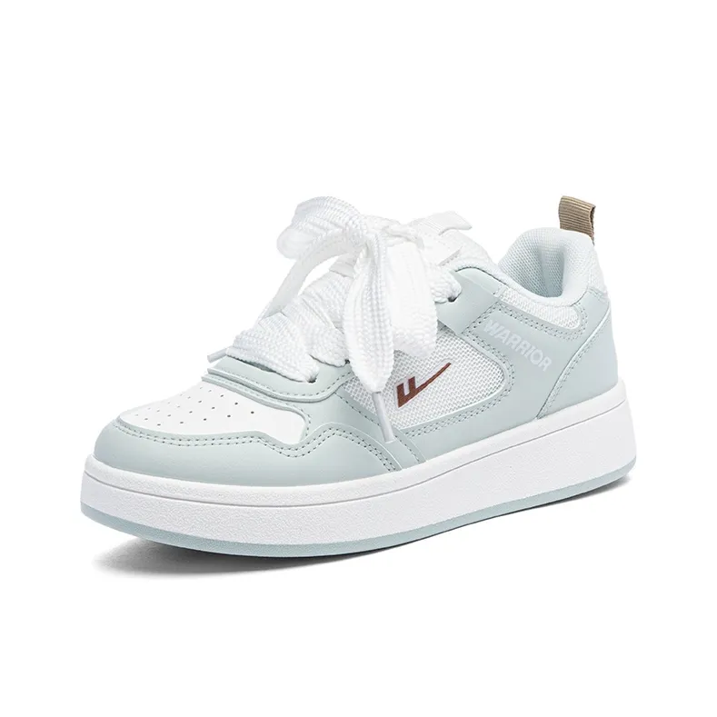 Warrior Slip Resistant, Abrasion Resistant, Lightweight Low Top Skateboard Shoes Women's White Green-1