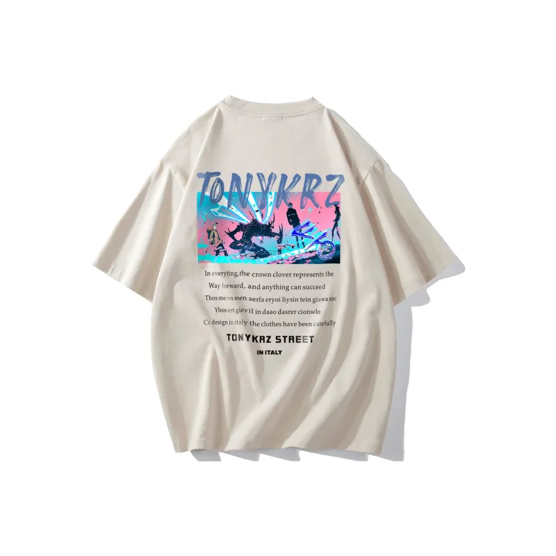 TONYKRZ T Shirts Unisex Light Beige Apricot-1