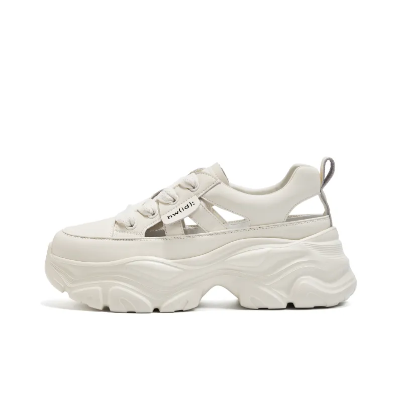 Hotwind Breathable Lightweight Height Increasing Low Top Chunky Sneakers Women's-0