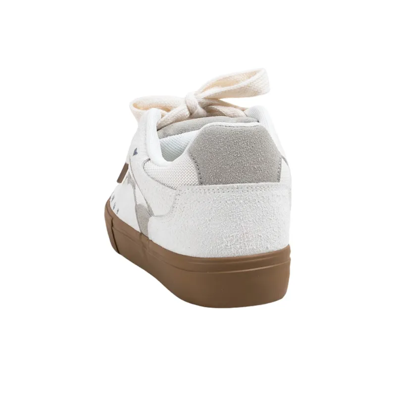 MINGKUANG Slip Resistant, Abrasion Resistant, Lightweight Low Top Skateboard Shoes Unisex Beige-4
