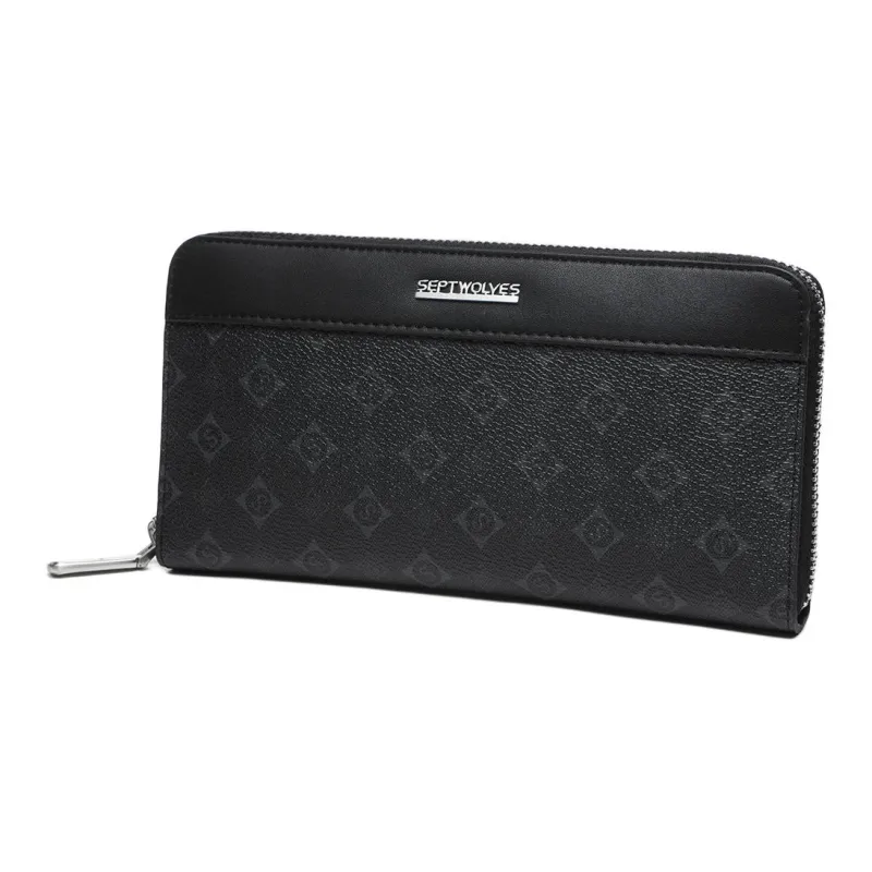SEPTWOLVES Artificial Leather Clutch Men's Black-0