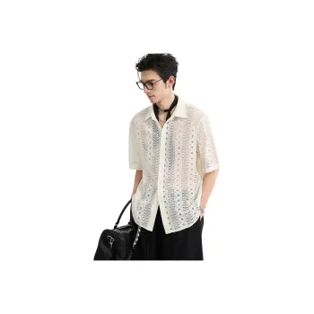 EARL JOEL Shirts Men Transparent Yellow