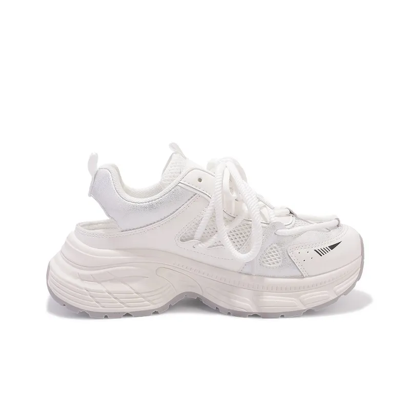 Miss Zhang Low Top Chunky Sneakers Women's White Gray-1