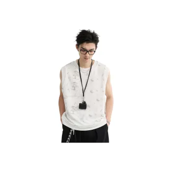 EARL JOEL Tank Tops Men Ink Wash White