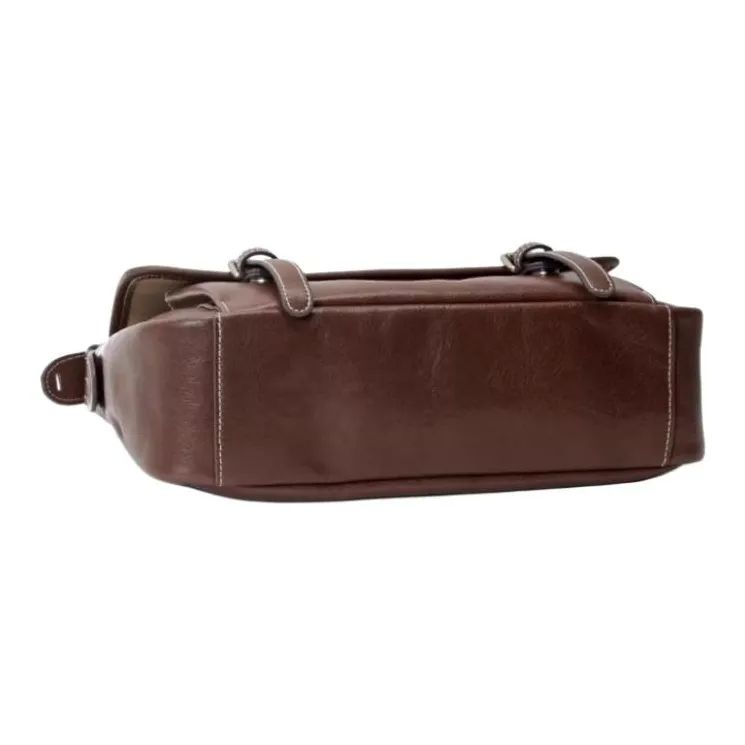 Why Vegetable Tanned Cow Leather Messenger Crossbody Bag, Shoulder Bag Medium Size Women's Multicolor-3