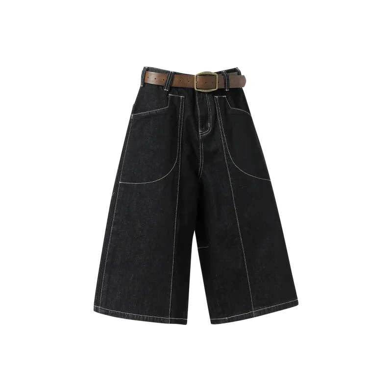 DAREASY Denim Shorts Unisex Black-0