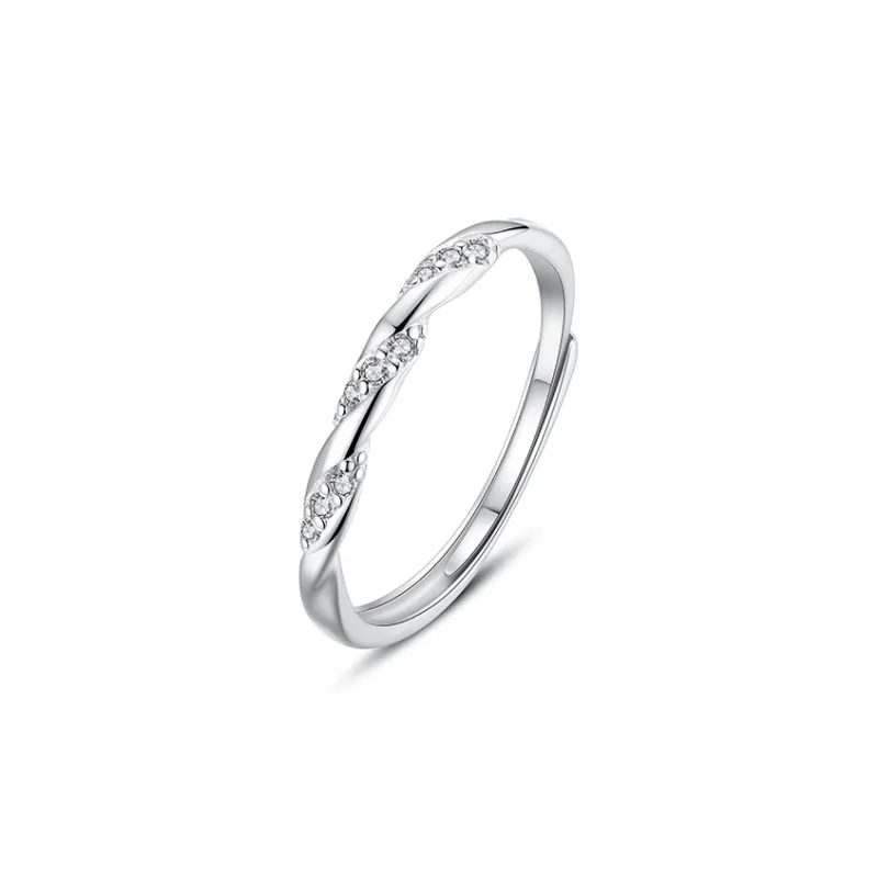 WINGSTOP Zircon Rings Unisex Silver-3