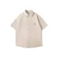 [Ice Silk Shirt]Light Beige (Pure White Badge Chest Logo)