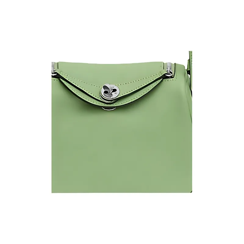 HERMES Lindy Cow Leather Handbag Mini Women's Avocado Green-2
