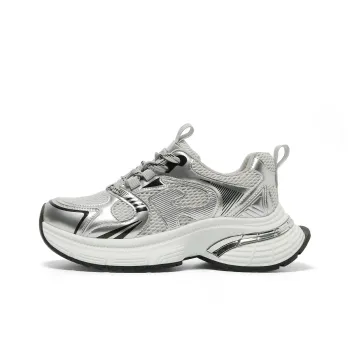 FOREVER 21 Low Top Chunky Sneakers Women's Silver