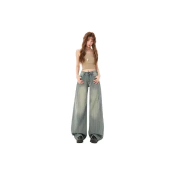 Ordifen Jeans Women's Stripe Blue