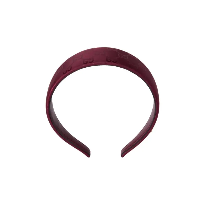GUCCI Nylon Leather Headbands Women's Red-1