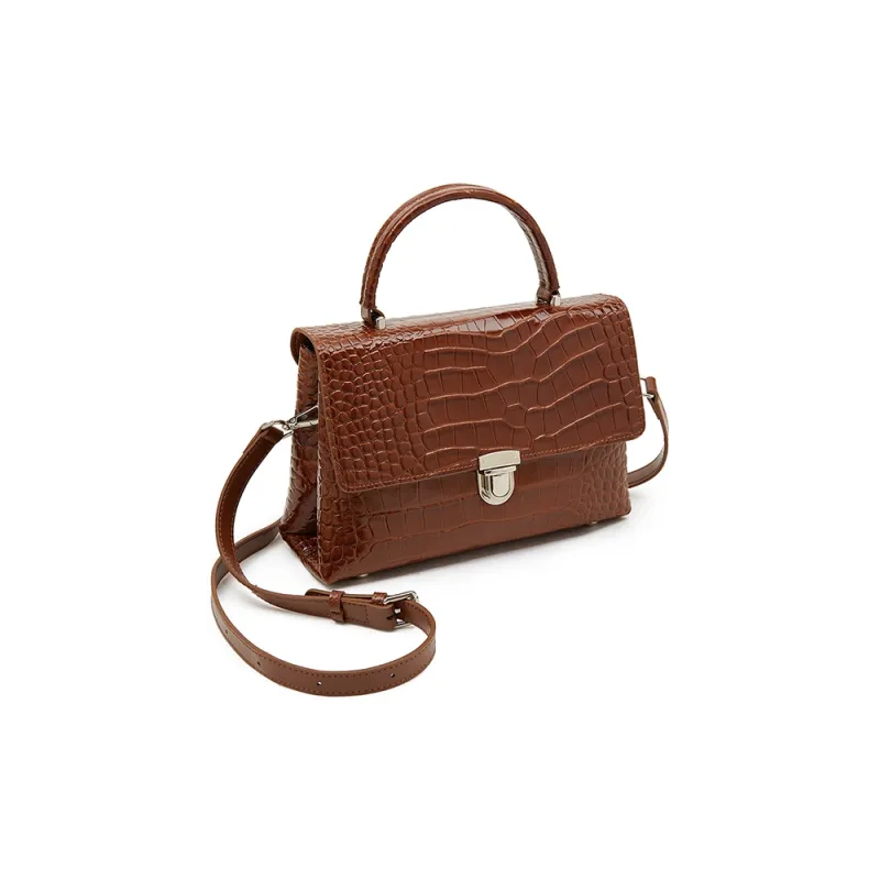 Old Man's Head Cow Leather Shoulder Bag, Crossbody Bag, Handbag Regular Women's Black/Red/Brown-1
