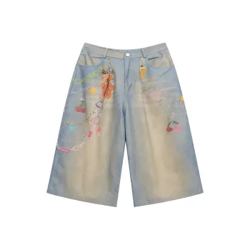 GBXM Denim Shorts Unisex Denim Blue